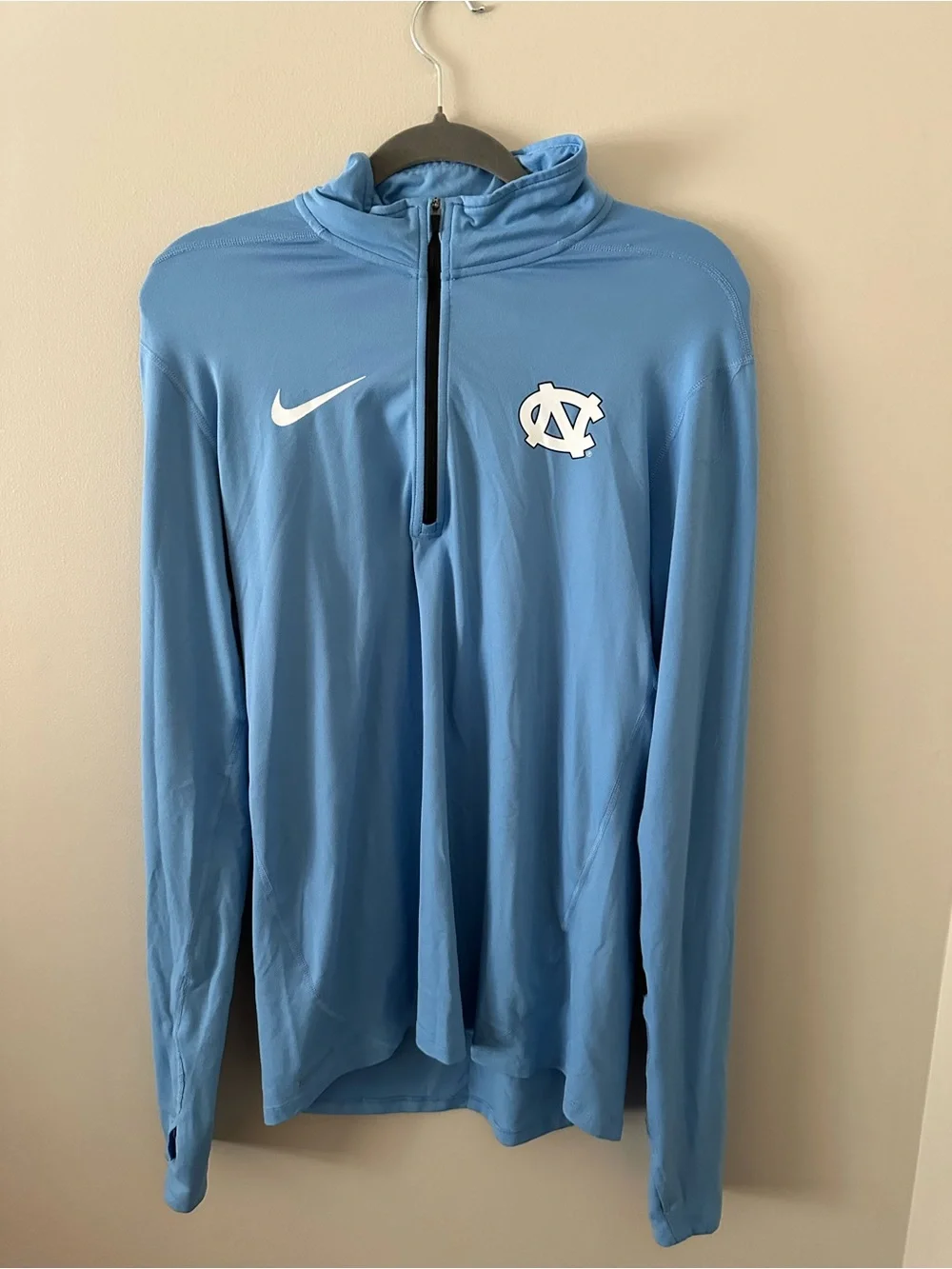 Nike Light Blue Half-Zip Pullover with UNC Patch